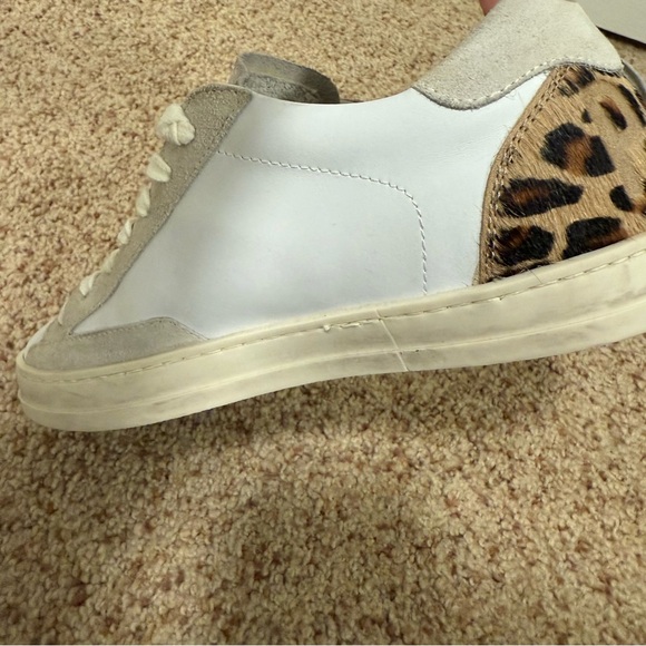 P448 White and Leopard Print Sneakers - Picture 5 of 9